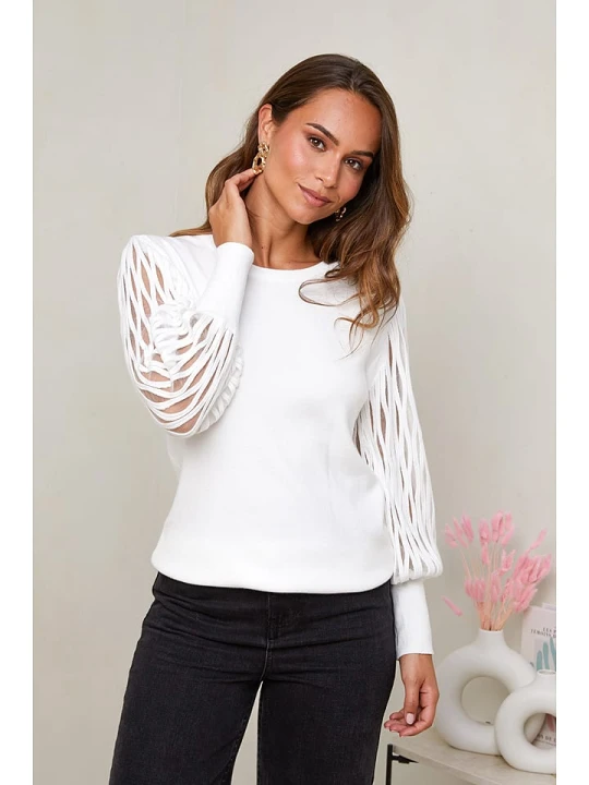 Zdjęcie produktu Soft Cashmere Sweter w kolorze białym rozmiar: 38/40