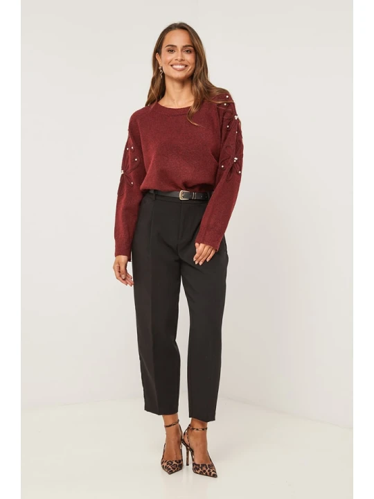 Zdjęcie produktu Soft Cashmere Sweter w kolorze bordowym rozmiar: 38 / 40