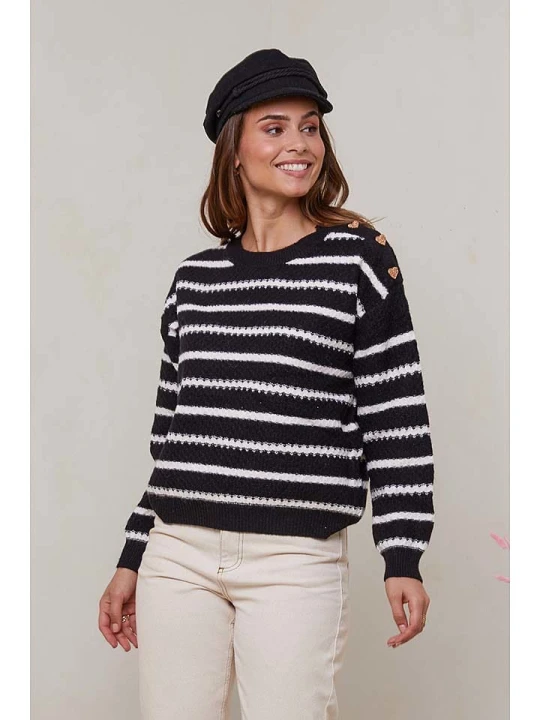 Zdjęcie produktu Soft Cashmere Sweter w kolorze czarno-białym rozmiar: 38/40