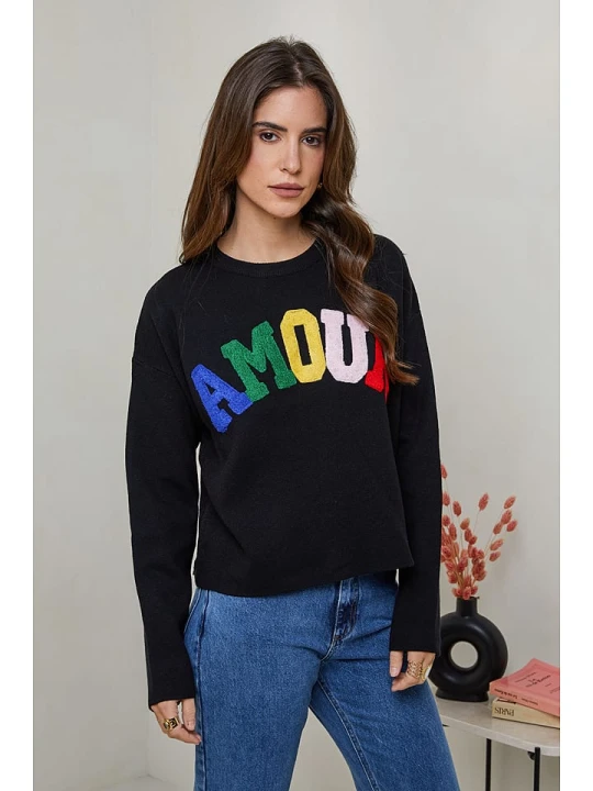 Zdjęcie produktu Soft Cashmere Sweter w kolorze czarnym rozmiar: 38/40