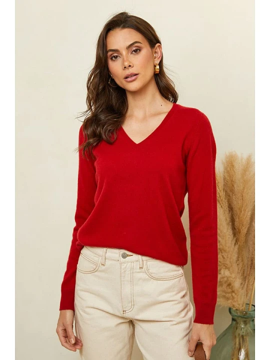 Zdjęcie produktu Soft Cashmere Sweter w kolorze czerwonym rozmiar: 40