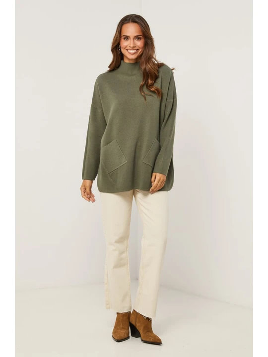 Zdjęcie produktu Soft Cashmere Sweter w kolorze khaki rozmiar: 34/36