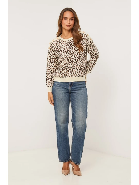 Zdjęcie produktu Soft Cashmere Sweter w kolorze kremowo-brązowym rozmiar: 38/40