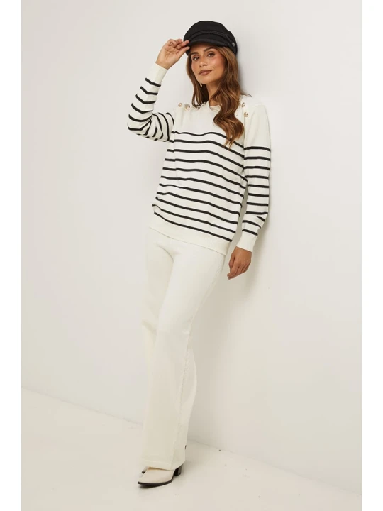 Zdjęcie produktu Soft Cashmere Sweter w kolorze kremowo-czarnym rozmiar: 36/38