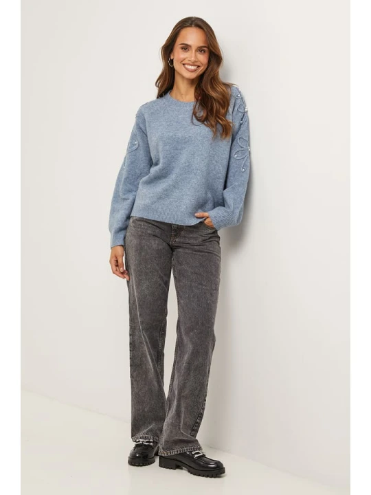 Zdjęcie produktu Soft Cashmere Sweter w kolorze niebieskoszarym rozmiar: 34/36