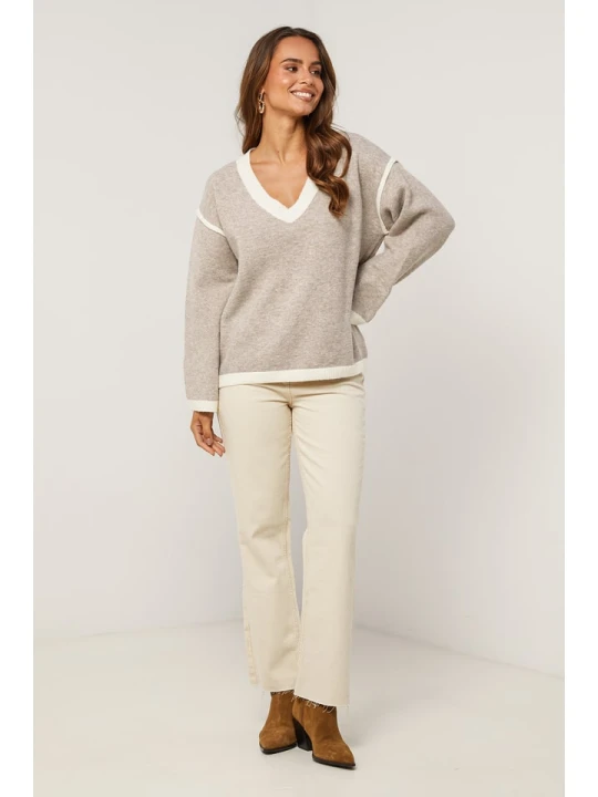 Zdjęcie produktu Soft Cashmere Sweter w kolorze szarobrązowym rozmiar: 38/40