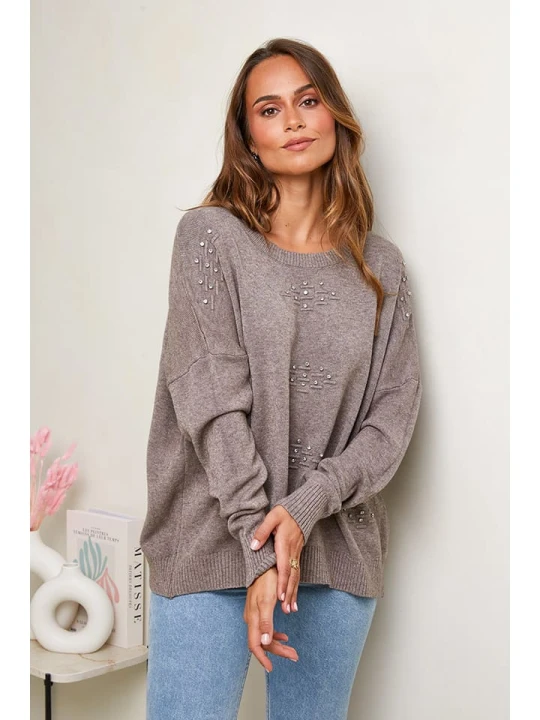 Zdjęcie produktu Soft Cashmere Sweter w kolorze szarobrązowym rozmiar: 38/40