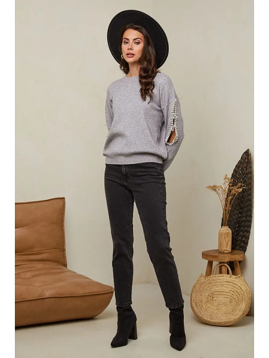 Zdjęcie produktu Soft Cashmere Sweter w kolorze szarym rozmiar: 34 / 36