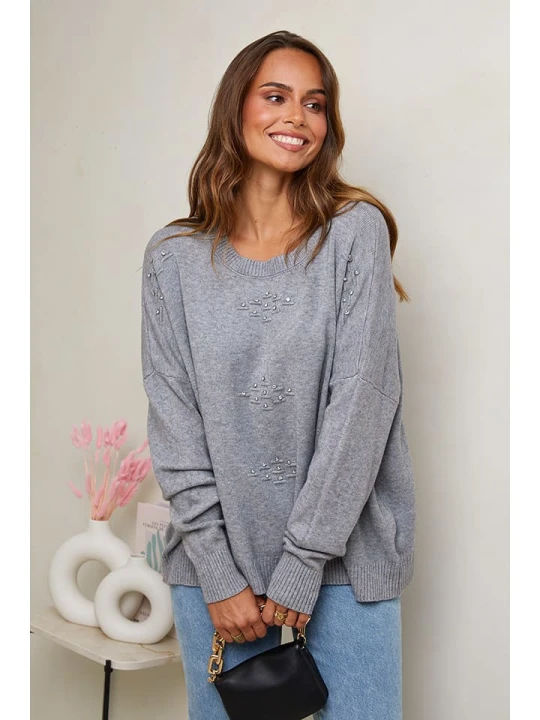 Zdjęcie produktu Soft Cashmere Sweter w kolorze szarym rozmiar: 38 / 40