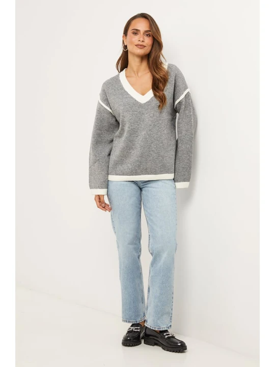 Zdjęcie produktu Soft Cashmere Sweter w kolorze szarym rozmiar: 38/40