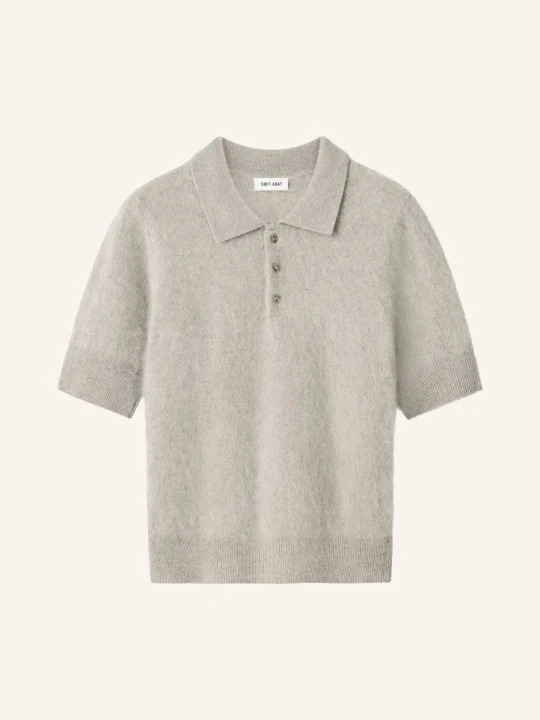 Zdjęcie produktu Soft Goat Dzianinowa Koszulka Polo Z Kaszmiru grau SZARY