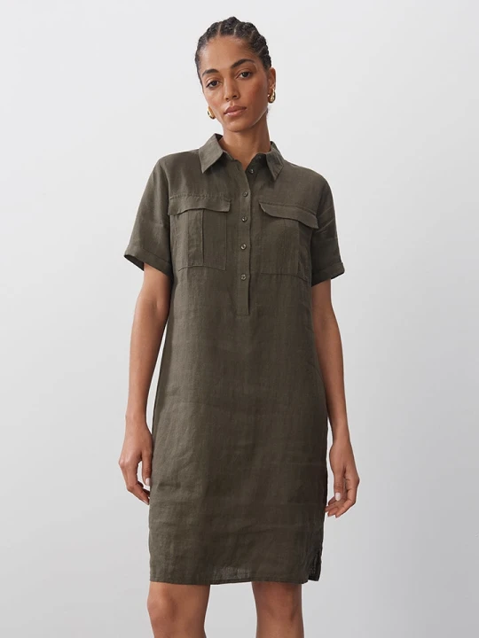 Zdjęcie produktu Someday Lniana sukienka w kolorze khaki rozmiar: 36