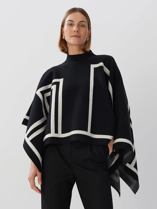 Zdjęcie produktu Someday Ponczo w kolorze czarno-białym rozmiar: onesize