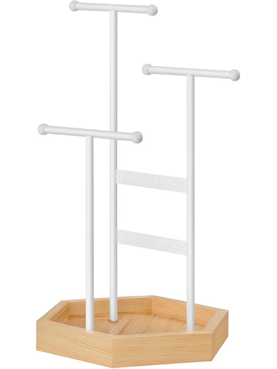 Zdjęcie produktu Songmics Stojak w kolorze biało-jasnobrązowym na biżuterię - 20, 5 x 36 x 18 cm rozmiar: onesize