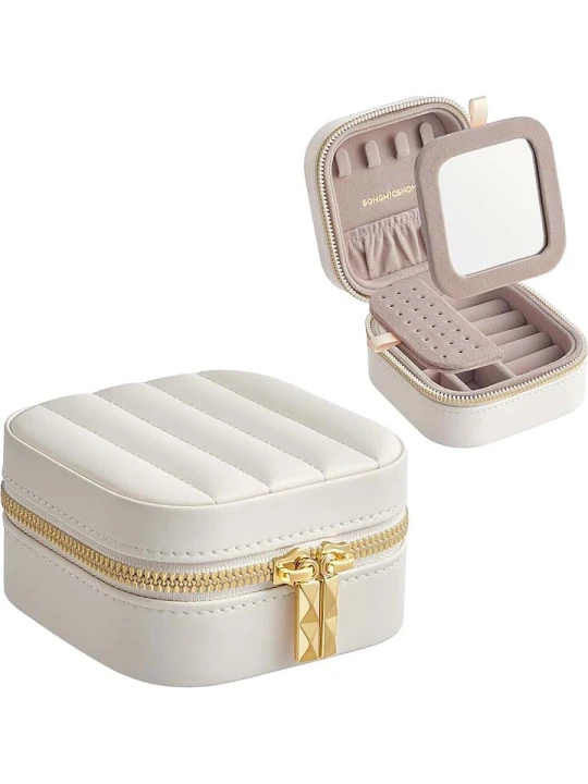 Zdjęcie produktu Songmics Szkatułka w kolorze białym na biżuterię - 11, 2 x 6 x 10, 5 cm rozmiar: onesize