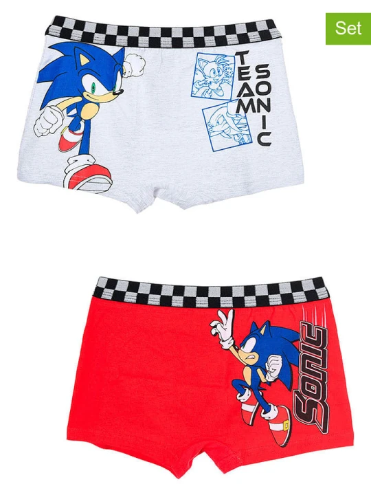 Zdjęcie produktu Sonic Bokserki (2 pary) "Sonic" w kolorze biało-czerwonym rozmiar: 134/140