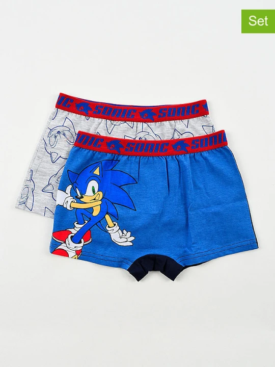 Zdjęcie produktu Sonic Bokserki (2 pary) w kolorze niebieskim i szarym rozmiar: 110 / 116