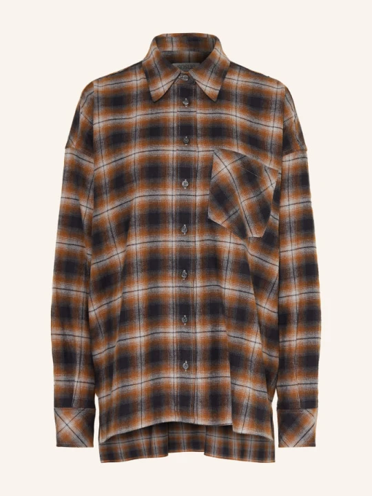 Zdjęcie produktu Sosue Bluzka Koszulowa W Stylu Oversized Z Flaneli braun brązowy
