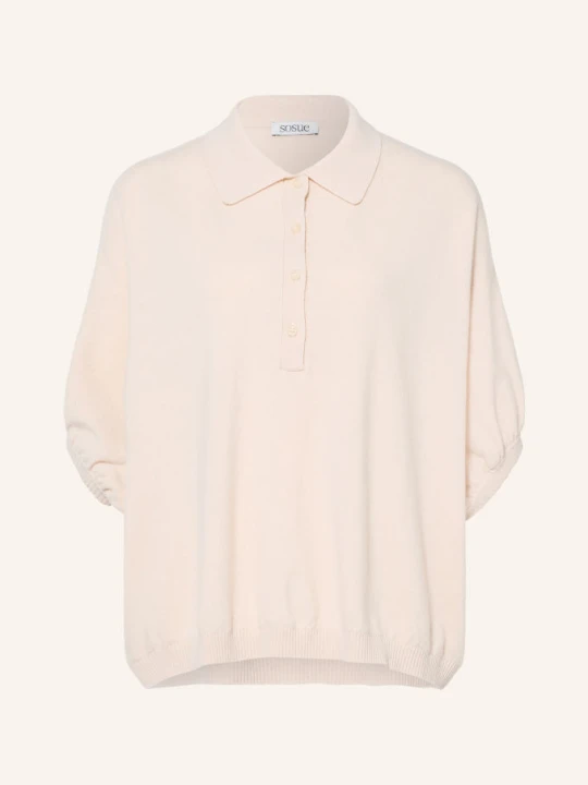 Zdjęcie produktu Sosue Koszulka Polo Z Dzianiny Z Wełną Merynosową beige