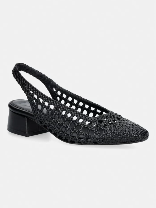 Zdjęcie produktu Souliers Martinez czółenka z odkrytą piętą skórzane NOVA TARRAGONA czarny