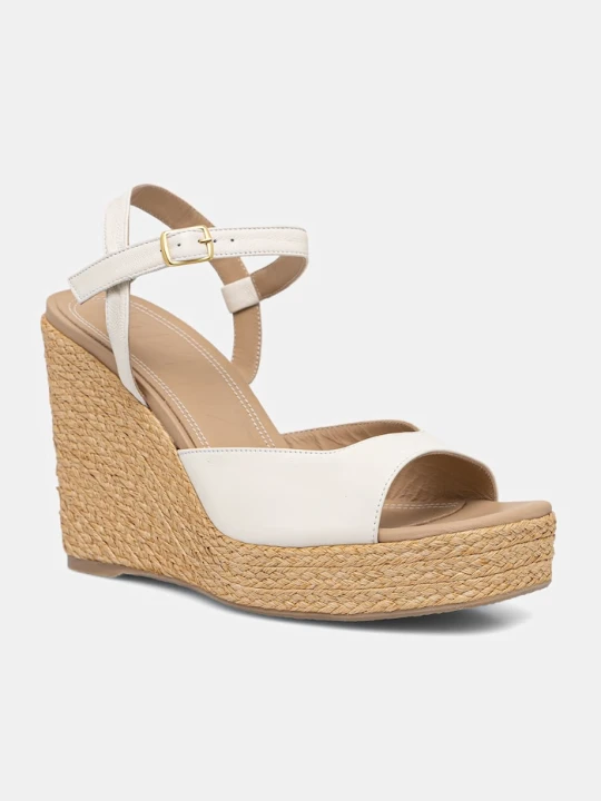 Zdjęcie produktu Souliers Martinez sandały na koturnie skórzane SUMMER beżowy