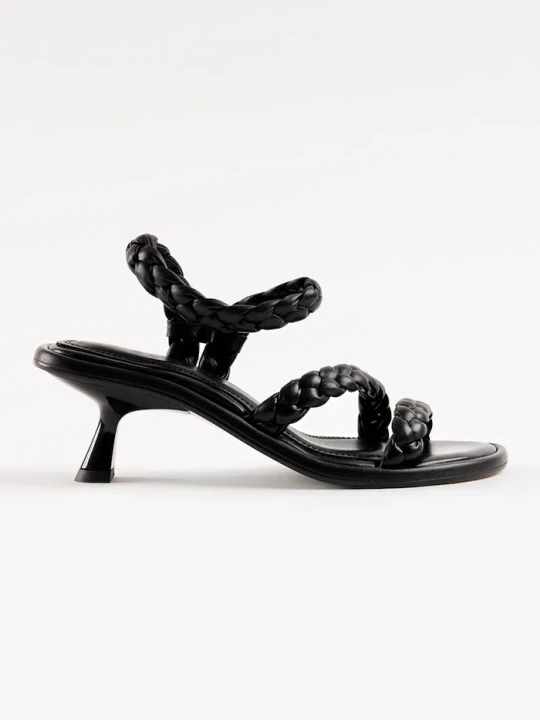 Zdjęcie produktu Souliers Martinez sandały na niskim obcasie skórzane ANAYA czarny
