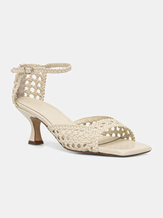 Zdjęcie produktu Souliers Martinez sandały na niskim obcasie skórzane VERONICA beżowy