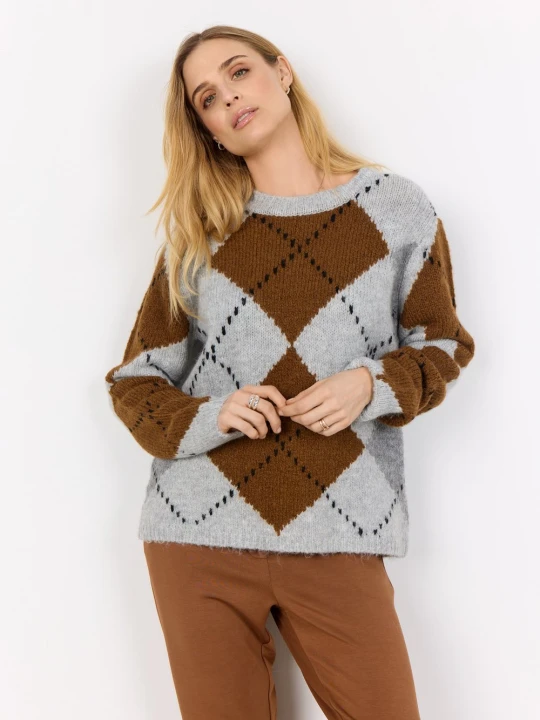 Zdjęcie produktu soyaconcept® sweter z dzianiny z zawartością wełny - SC-Acacie 1 Kobiety szary | brązowy | czarny