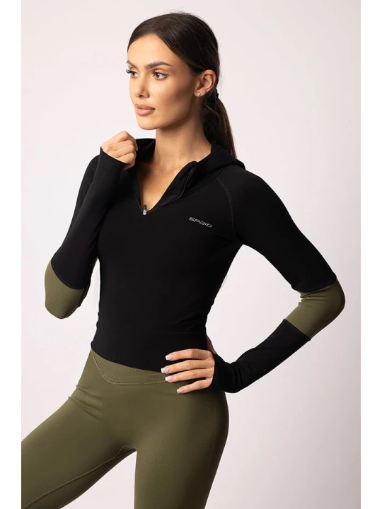 Zdjęcie produktu Spaio Bluza sportowa "Adapt" w kolorze czarno-oliwkowym rozmiar: XL