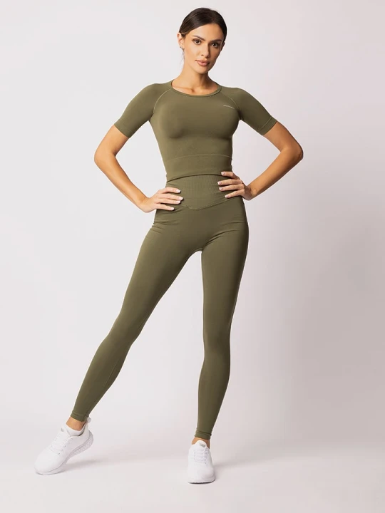 Zdjęcie produktu Spaio Koszulka sportowa "Adapt" w kolorze khaki rozmiar: L