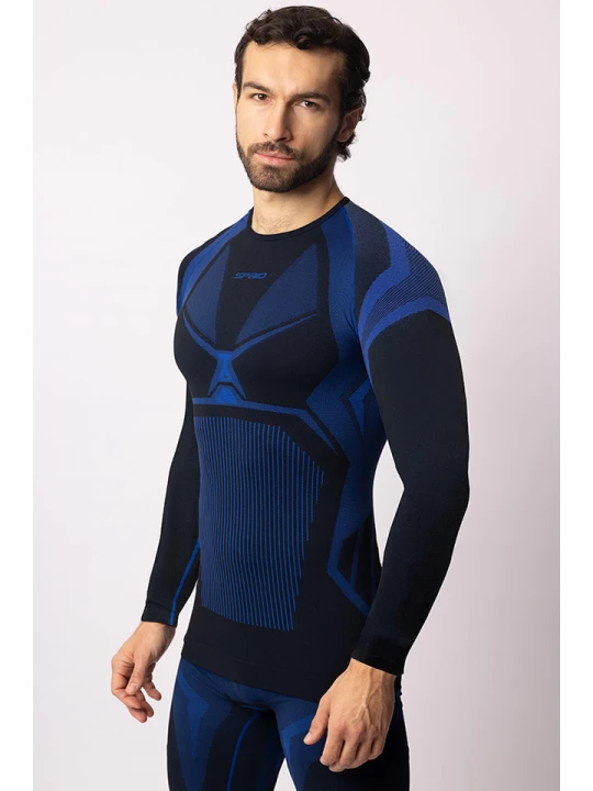 Zdjęcie produktu Spaio Koszulka termiczna "Confidence" w kolorze czarno-niebieskim rozmiar: L