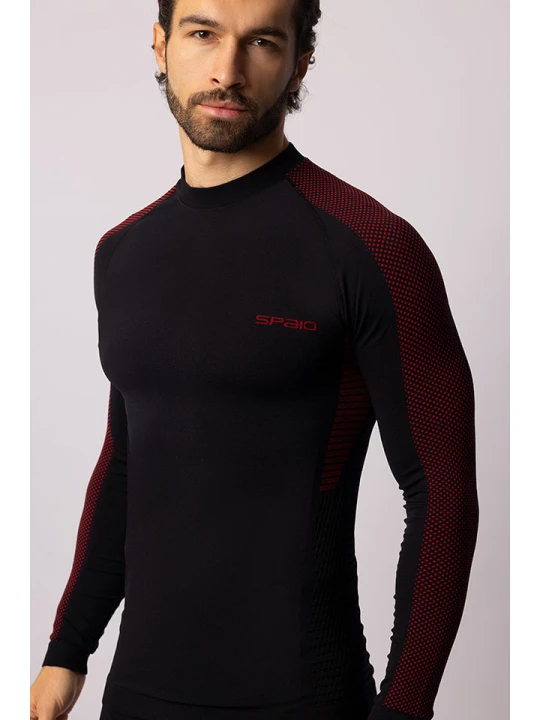 Zdjęcie produktu Spaio Koszulka termiczna "Fierce" w kolorze czarno-czerwonym rozmiar: XL
