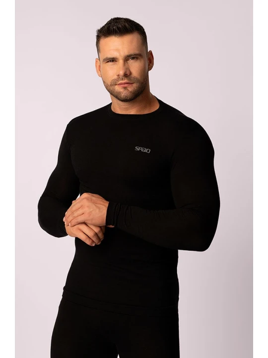 Zdjęcie produktu Spaio Koszulka termiczna "Merino" w kolorze czarnym rozmiar: M