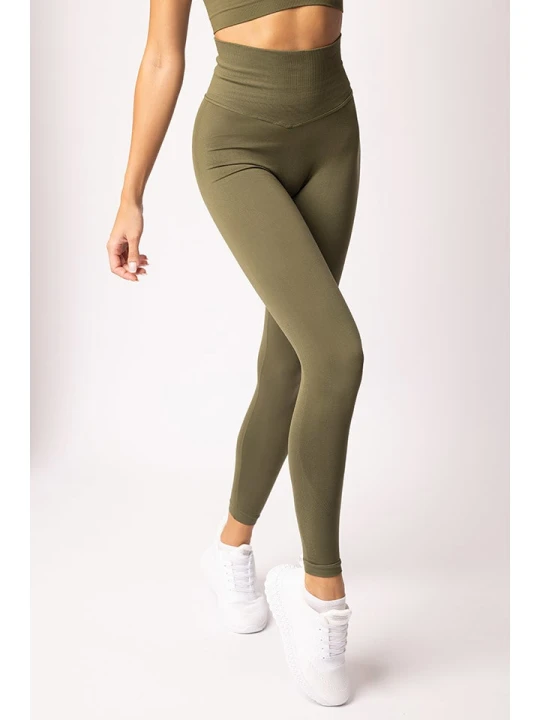 Zdjęcie produktu Spaio Legginsy sportowe "Adapt" w kolorze khaki rozmiar: L