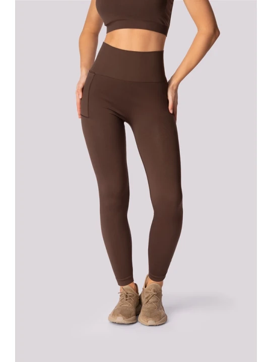 Zdjęcie produktu Spaio Legginsy sportowe "Base" w kolorze brązowym rozmiar: L/XL