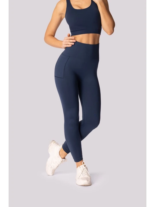 Zdjęcie produktu Spaio Legginsy sportowe "Base" w kolorze granatowym rozmiar: L/XL
