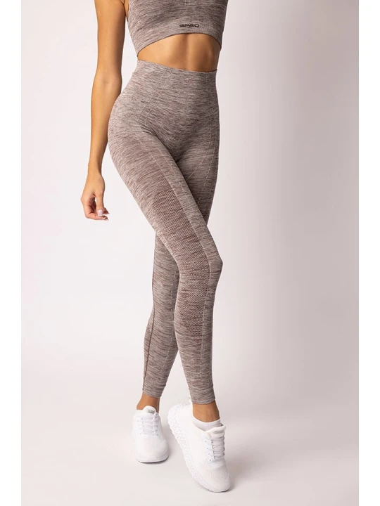 Zdjęcie produktu Spaio Legginsy sportowe "Melange" w kolorze jasnobrązowym rozmiar: S