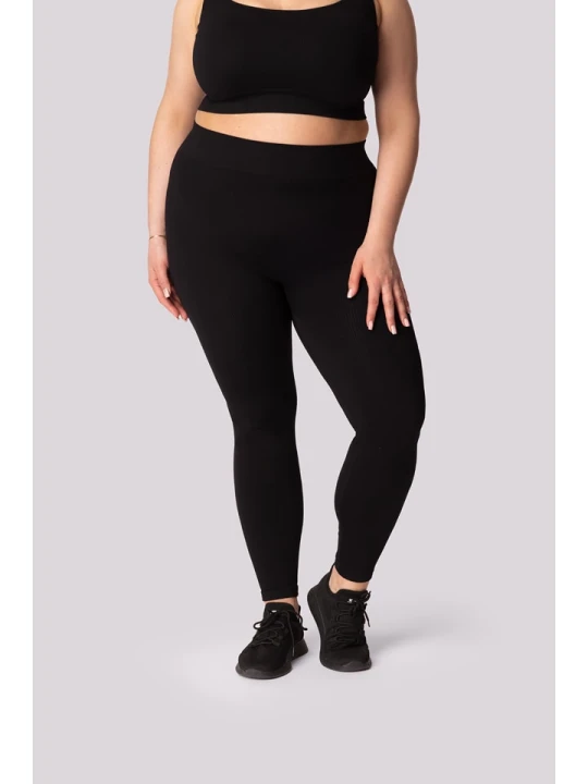 Zdjęcie produktu Spaio Legginsy sportowe "Ribbed" w kolorze czarnym rozmiar: 3XL
