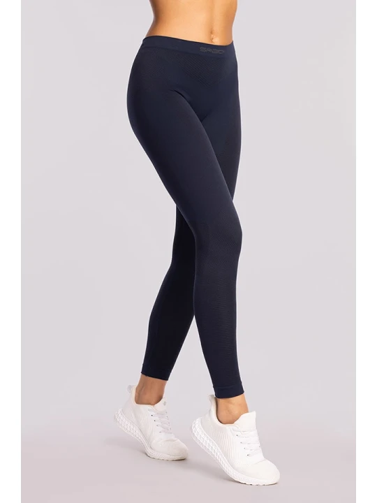 Zdjęcie produktu Spaio Legginsy termiczne "Play" w kolorze granatowym rozmiar: M