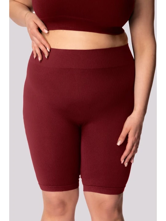 Zdjęcie produktu Spaio Szorty sportowe "Ribbed" w kolorze bordowym rozmiar: 3XL
