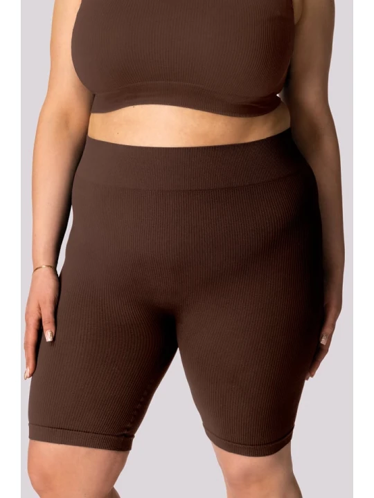 Zdjęcie produktu Spaio Szorty sportowe "Ribbed" w kolorze brązowym rozmiar: XXL