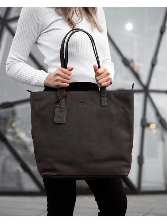 Zdjęcie produktu SPARWELL Skórzana torebka "Alice" w kolorze brązowym - 34 x 41 x 12 cm rozmiar: onesize