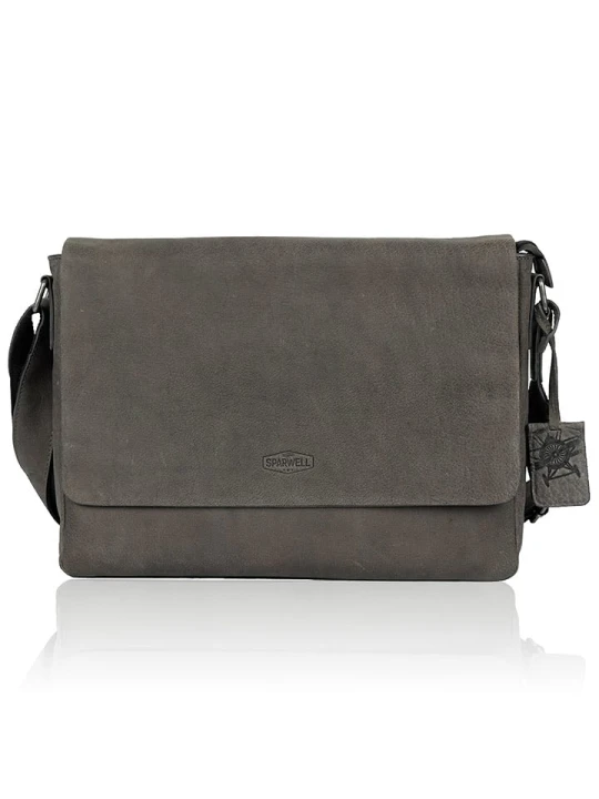Zdjęcie produktu SPARWELL Skórzana torebka "Rados" w kolorze szarym - 38 x 29 x 9 cm rozmiar: onesize