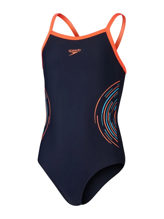 Zdjęcie produktu Speedo Strój kąpielowy "Eco Plast" w kolorze czarno-pomarańczowo-błękitnym rozmiar: 140