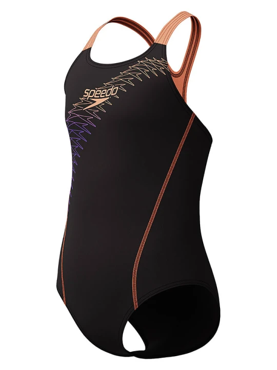 Zdjęcie produktu Speedo Strój kąpielowy "Medley" w kolorze czarno-pomarańczowym rozmiar: 152