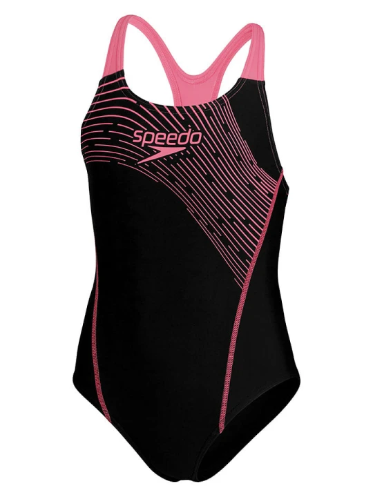 Zdjęcie produktu Speedo Strój kąpielowy "Medley" w kolorze czarno-różowym rozmiar: 176