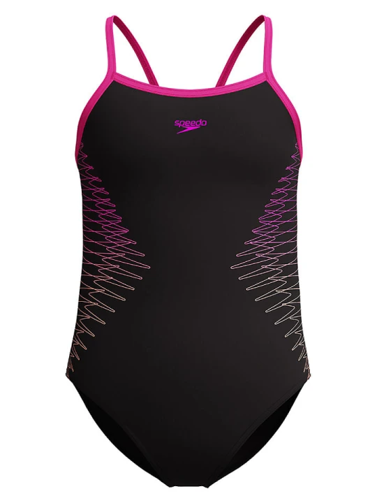 Zdjęcie produktu Speedo Strój kąpielowy "Placement Thinstrap" w kolorze czarno-różowym rozmiar: 164