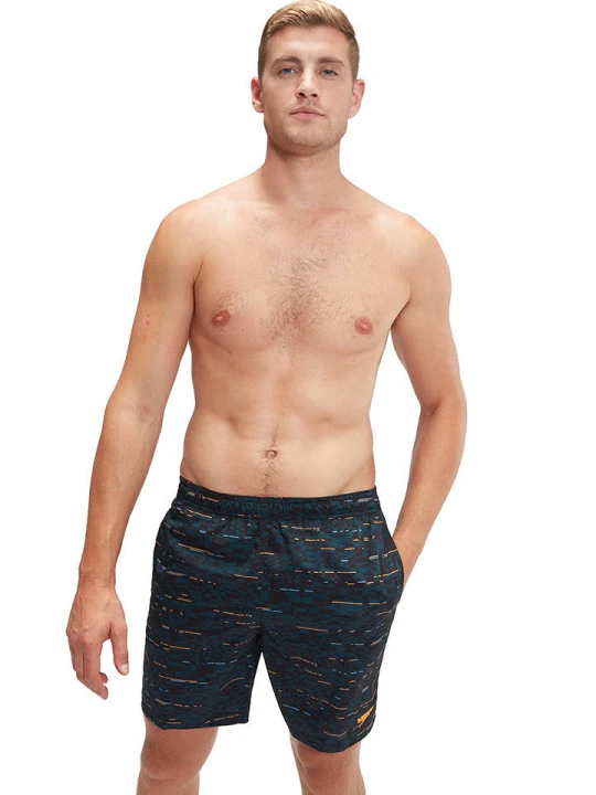 Zdjęcie produktu Speedo Szorty kąpielowe "Eco Xpress" w kolorze czarno-granatowo-pomarańczowym rozmiar: XL