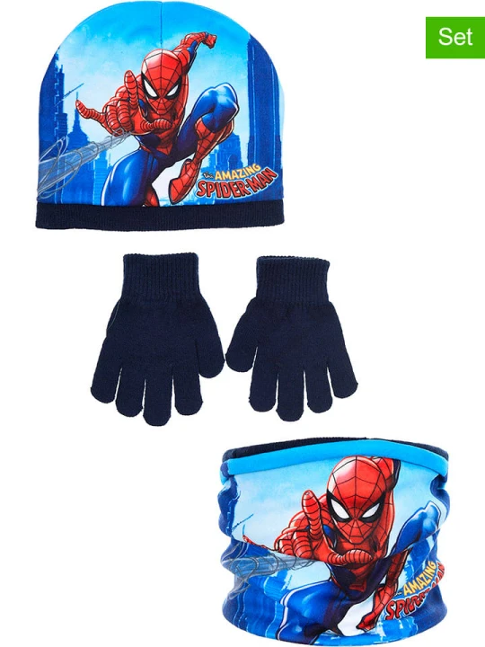 Zdjęcie produktu Spiderman 3-częściowy zestaw "Spider-Man" w kolorze niebiesko-granatowym rozmiar: 52 cm