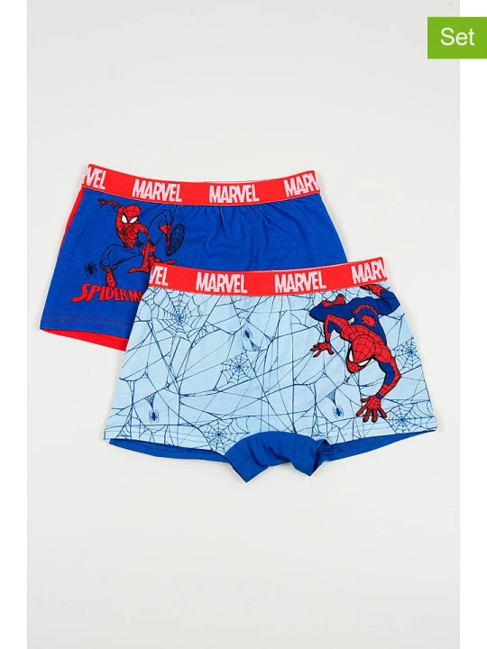 Zdjęcie produktu Spiderman Bokserki (2 pary) "Spiderman" w kolorze niebiesko-czerwonym rozmiar: 98/104